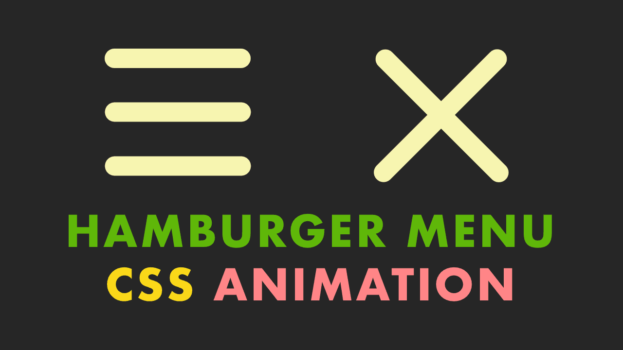 Easy Hamburger Menu Animation with HTML & CSS
