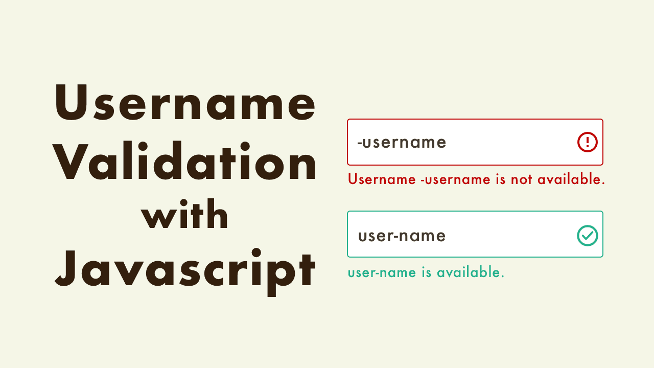 Username Validation with JavaScript