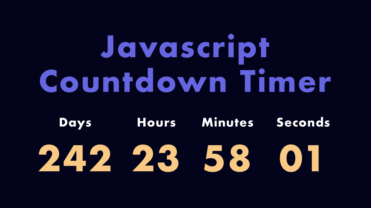 Countdown Timer with HTML, CSS & JavaScript