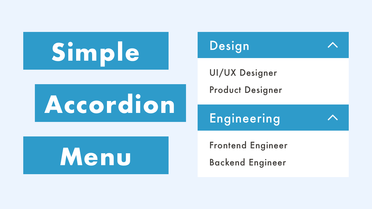 Simple Accordion Menu with HTML, CSS & JavaScript