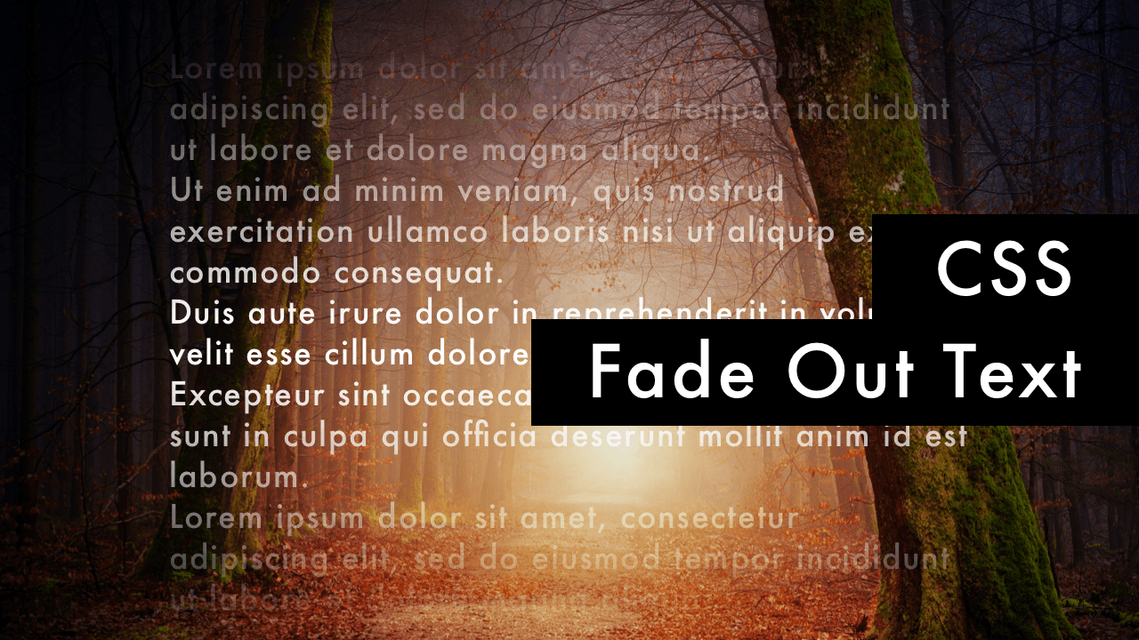CSS Fade Out Text